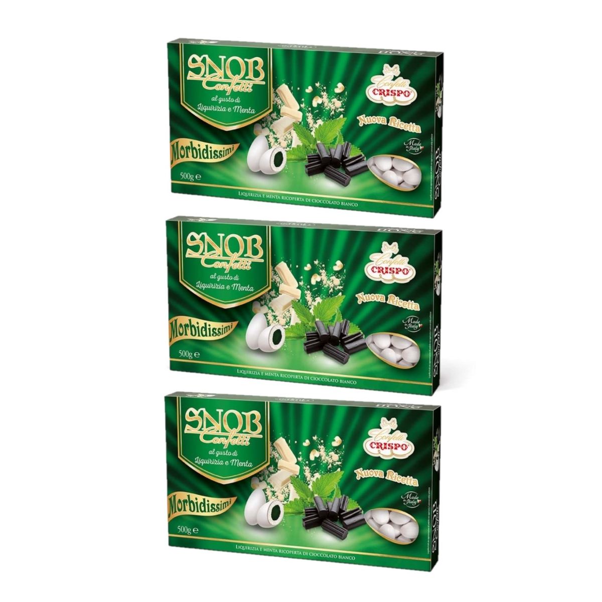 Confetti Crispo Snob Licorice and Mint 500 Gr. 3 pieces