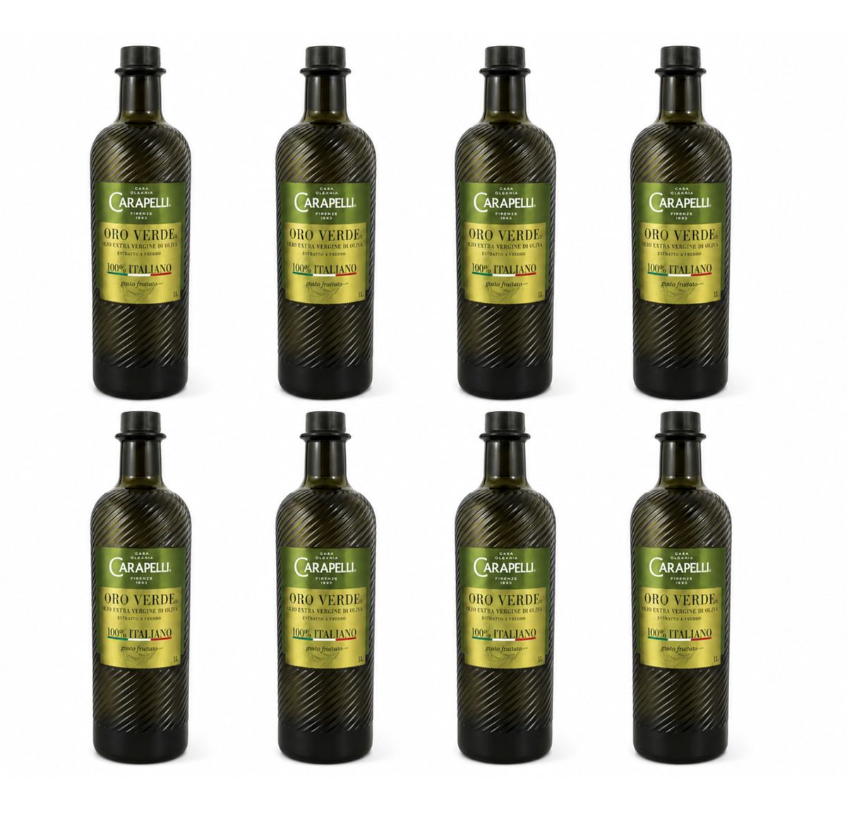 Carapelli Oro Verde Olio Extra Vergine di Oliva 100% Italiano 1 L - 8 pezzi