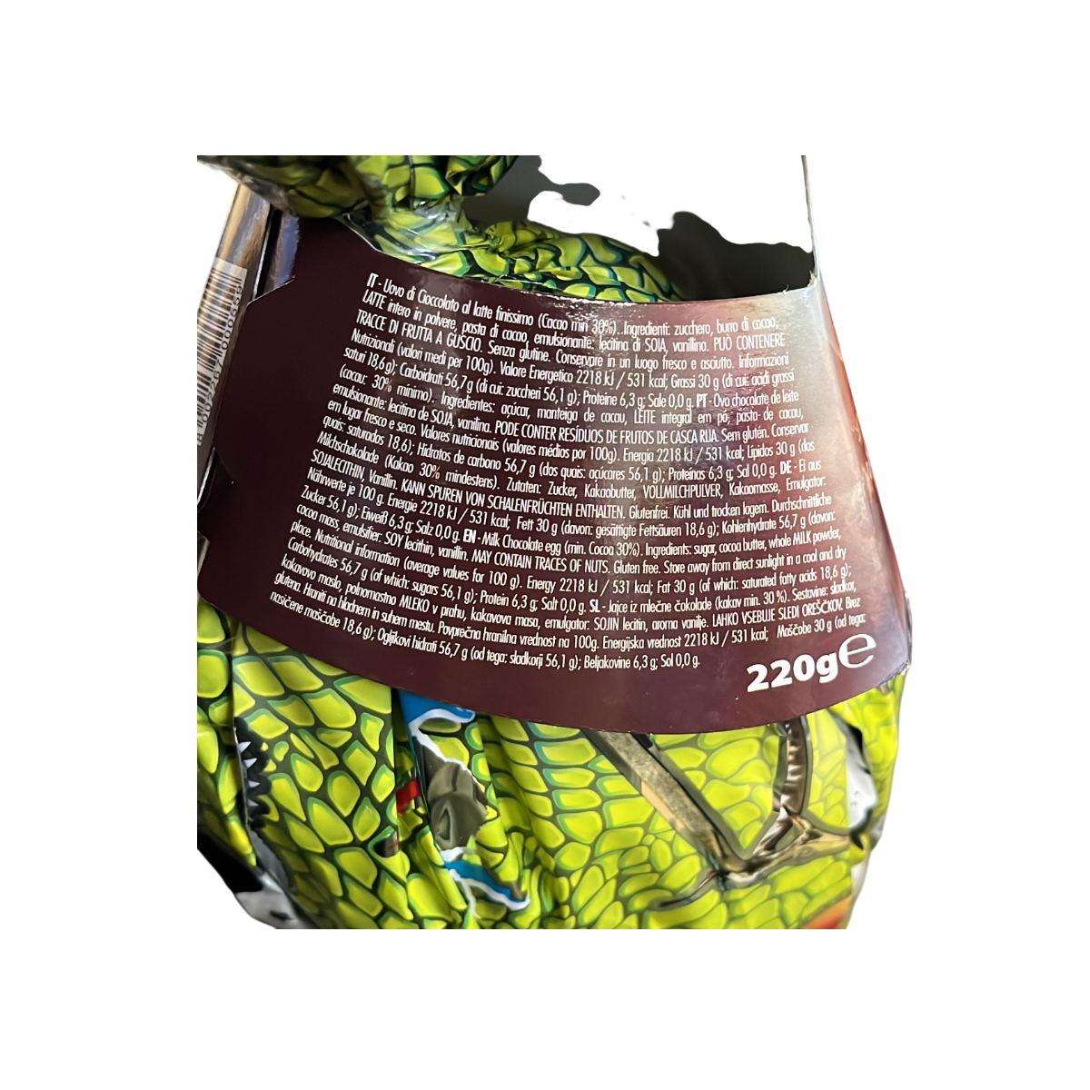 Dolfin Ovosauro Milchschokoladenei 220 g