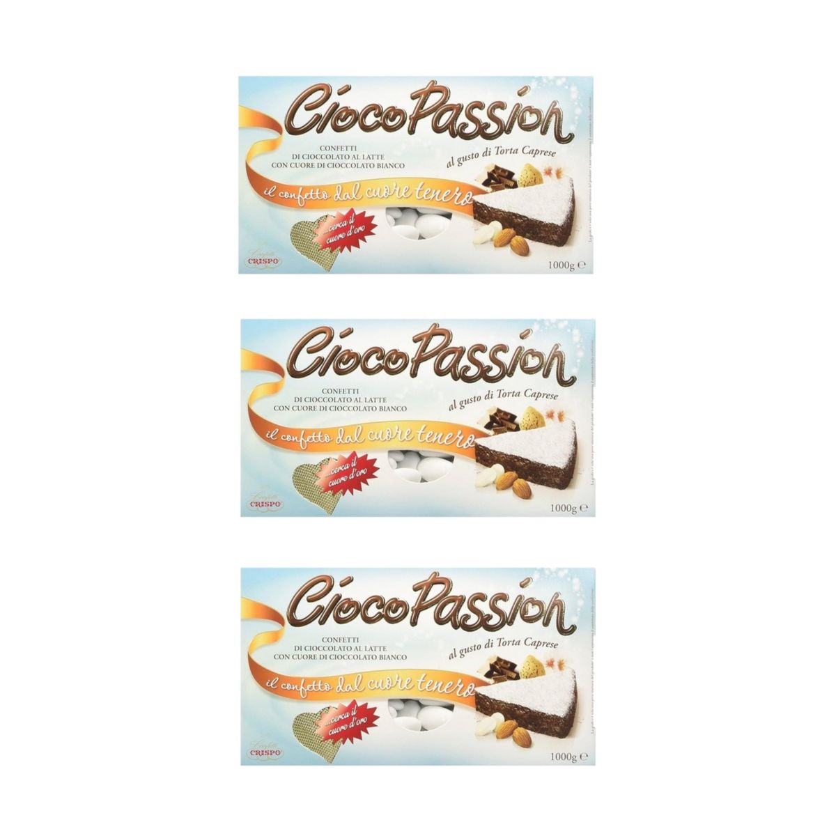 Crispo Confetti CiocoPassion Torta Caprese 1 kg. - 3 Pezzi