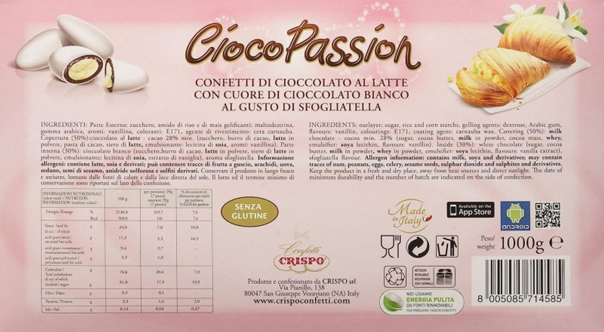 Crispo Confetti CiocoPassion Sfogliatella 1 kg.