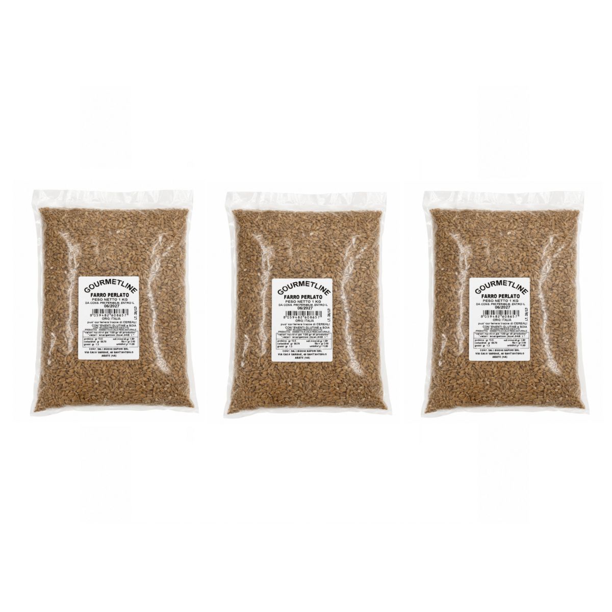 Gourmetline Italian Pearled Farro 1 kg - 3 pieces
