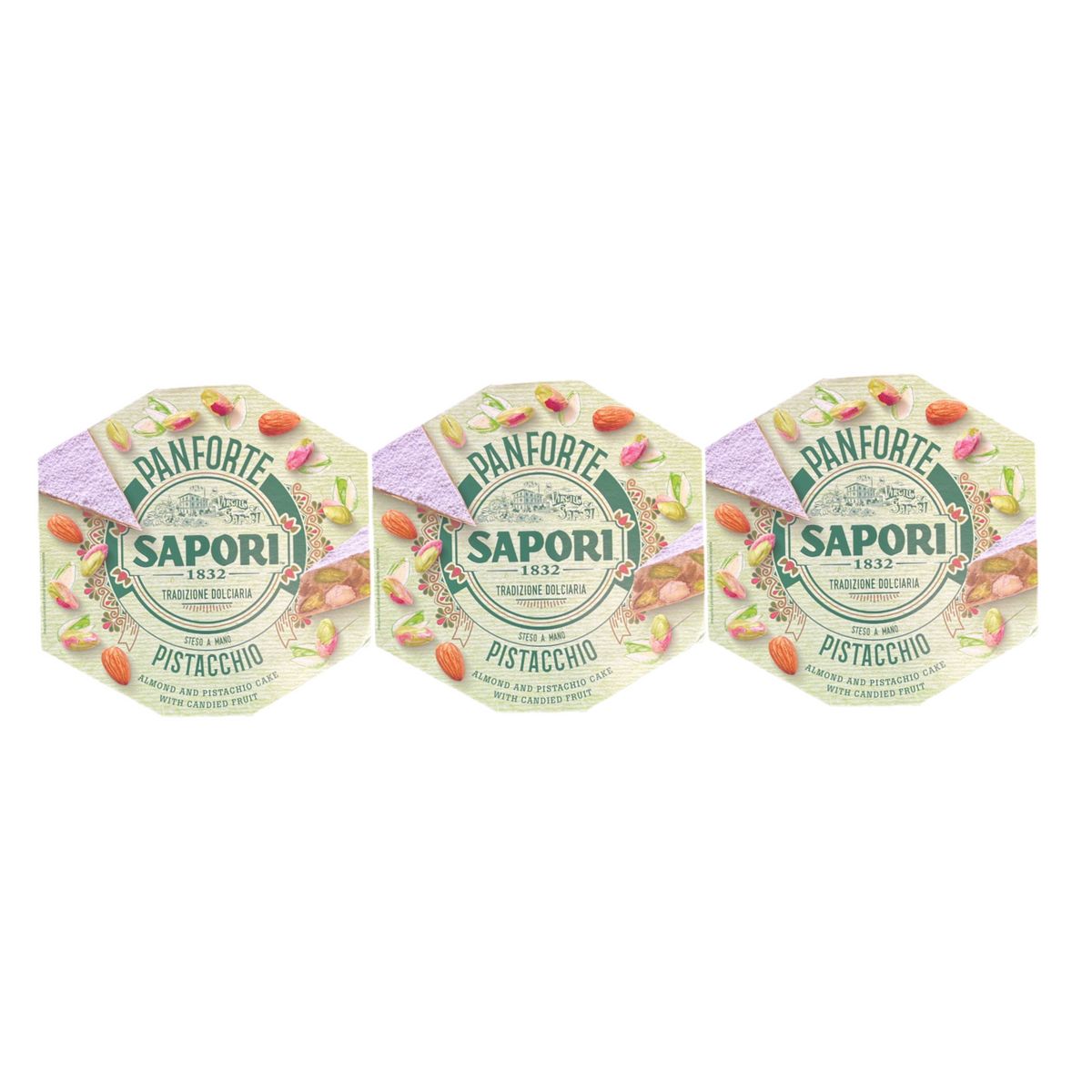 Sapori Panforte al Pistacchio 280 g - 3 Pezzi