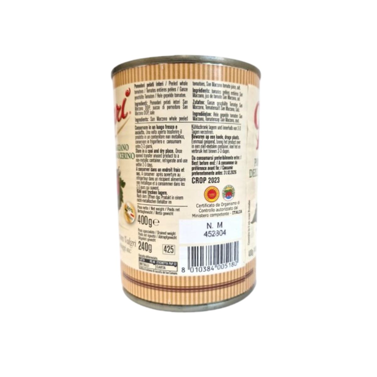 Tomates pelados Valgrì "SAN MARZANO D.O.P." 400 g