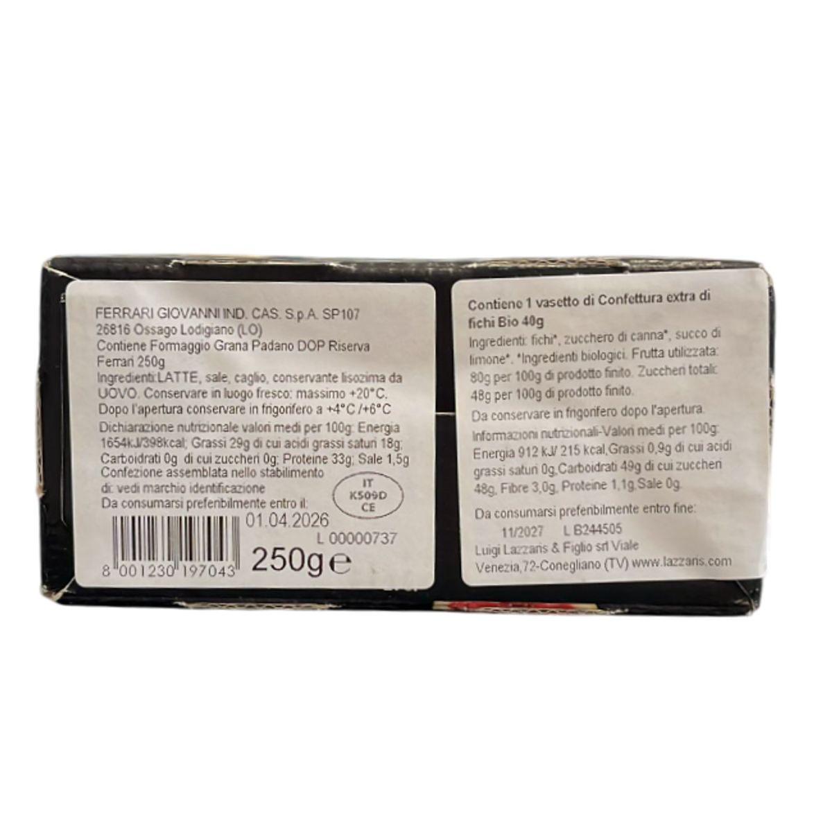 Ferrari Grana Padano Käse, über 20 Monate gereift, mit Feigenmarmelade, 250 g