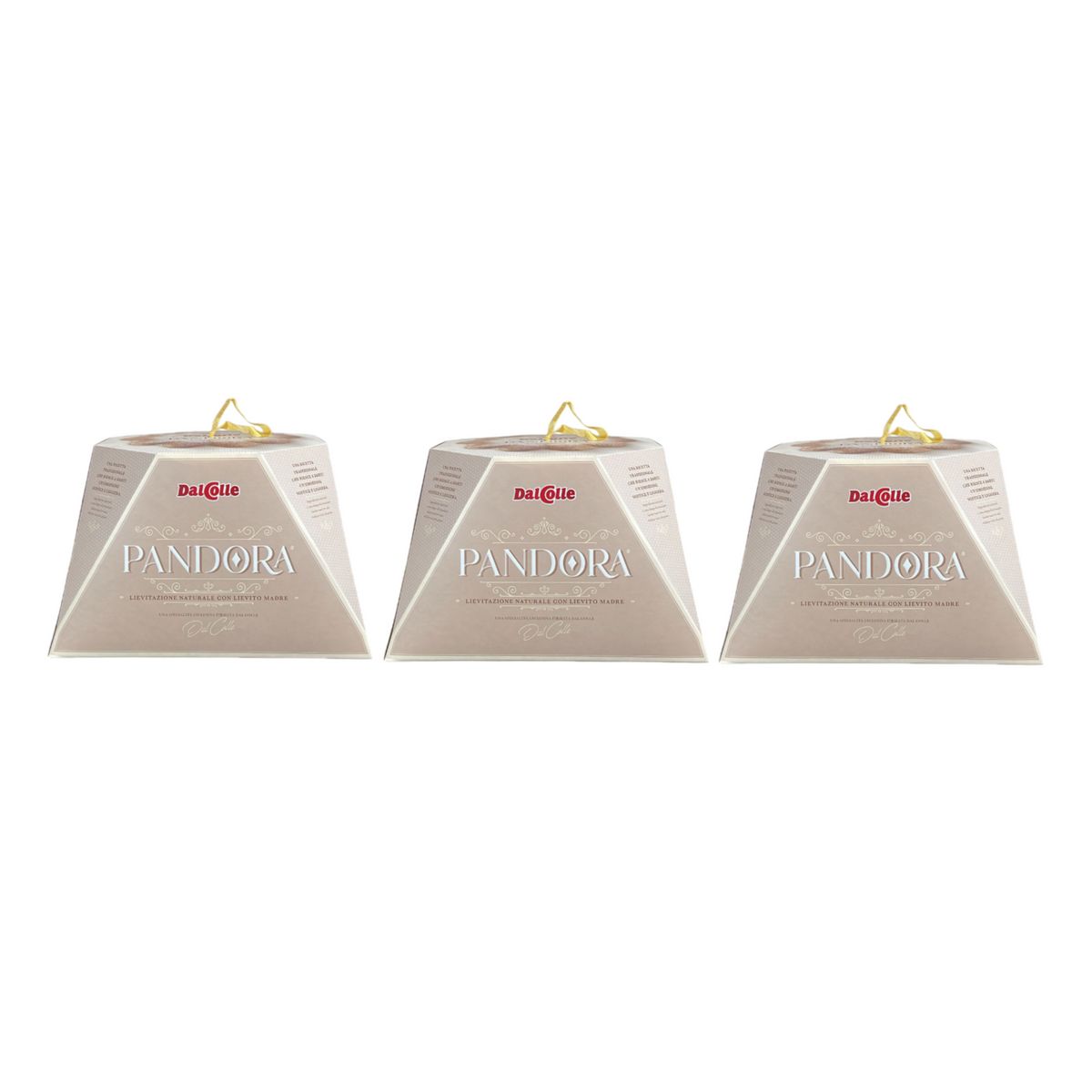 DalColle Pandora 750g – The Classic Soft Pandoro of the Italian Tradition, Artisanal Christmas Cake with a Unique Flavor - 3 Pieces