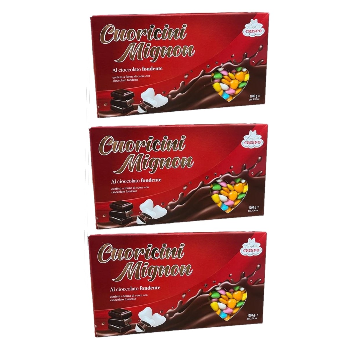 Crispo Confetti cuoricini Mignon colori assortiti 1 Kg. 3 pezzi