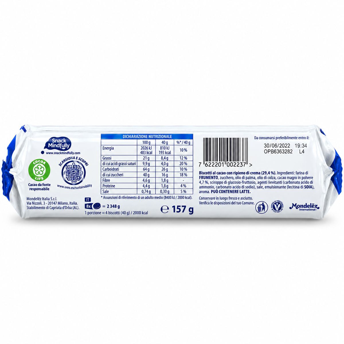 Oreo Double Creme Biscotti al Cacao 157 g