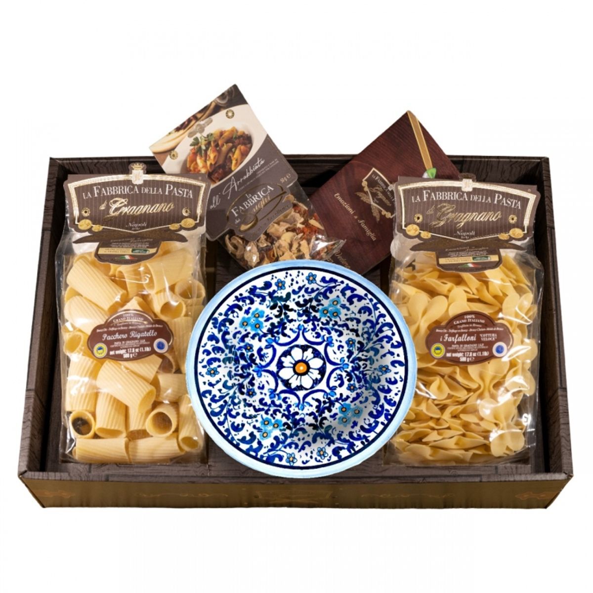 la Fabbrica della Pasta di Gragnano "800 style salad bowl, pasta and dressing gift box" Gragnano IGP pasta 
