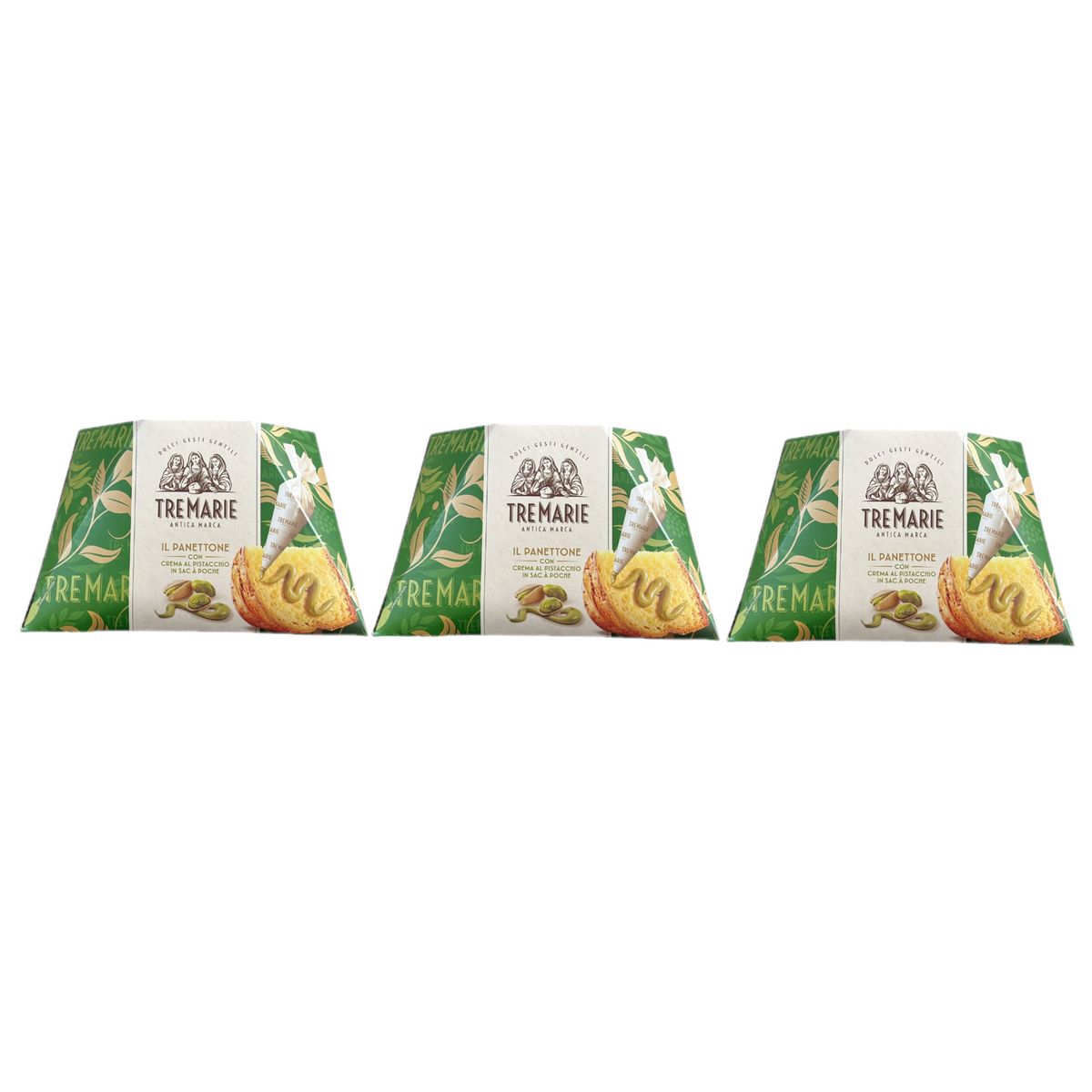 Tre Marie Panettone with Pistachio Cream in a Piping Bag 950 g - 3 Pieces