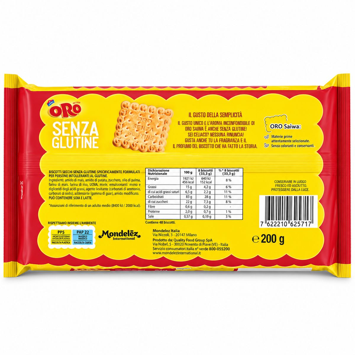 Oro Saiwa Glutenfreie Trockenkekse 200g