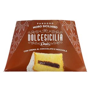 Dais Pandoro Siciliano “Moro” Dolcesicilia Dais 750g – Relleno de Crema de Chocolate y Avellana, Dulce Tradicional Italiano