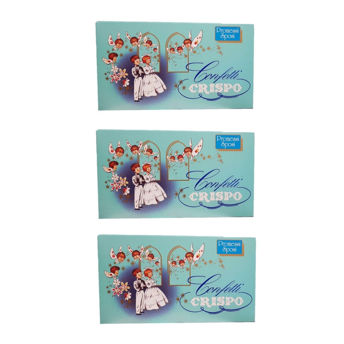 Peladillas crujientes para los novios, color celeste 1 kg. - 3 piezas