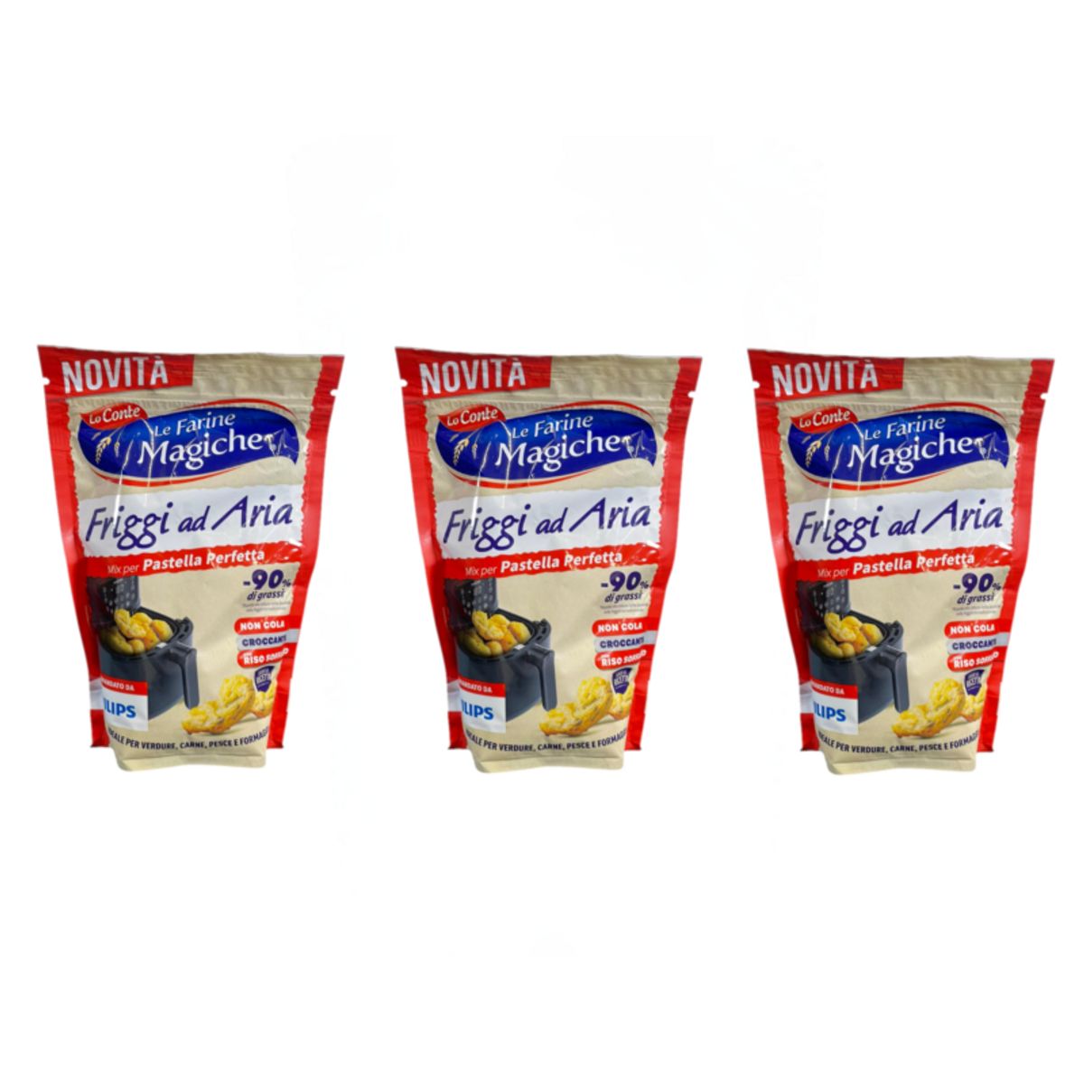 Magic Air Fry Flours 300g – Perfect Batter Mix – Light and Crispy Fried Food with 90% Less Fat – 3 Pieces
