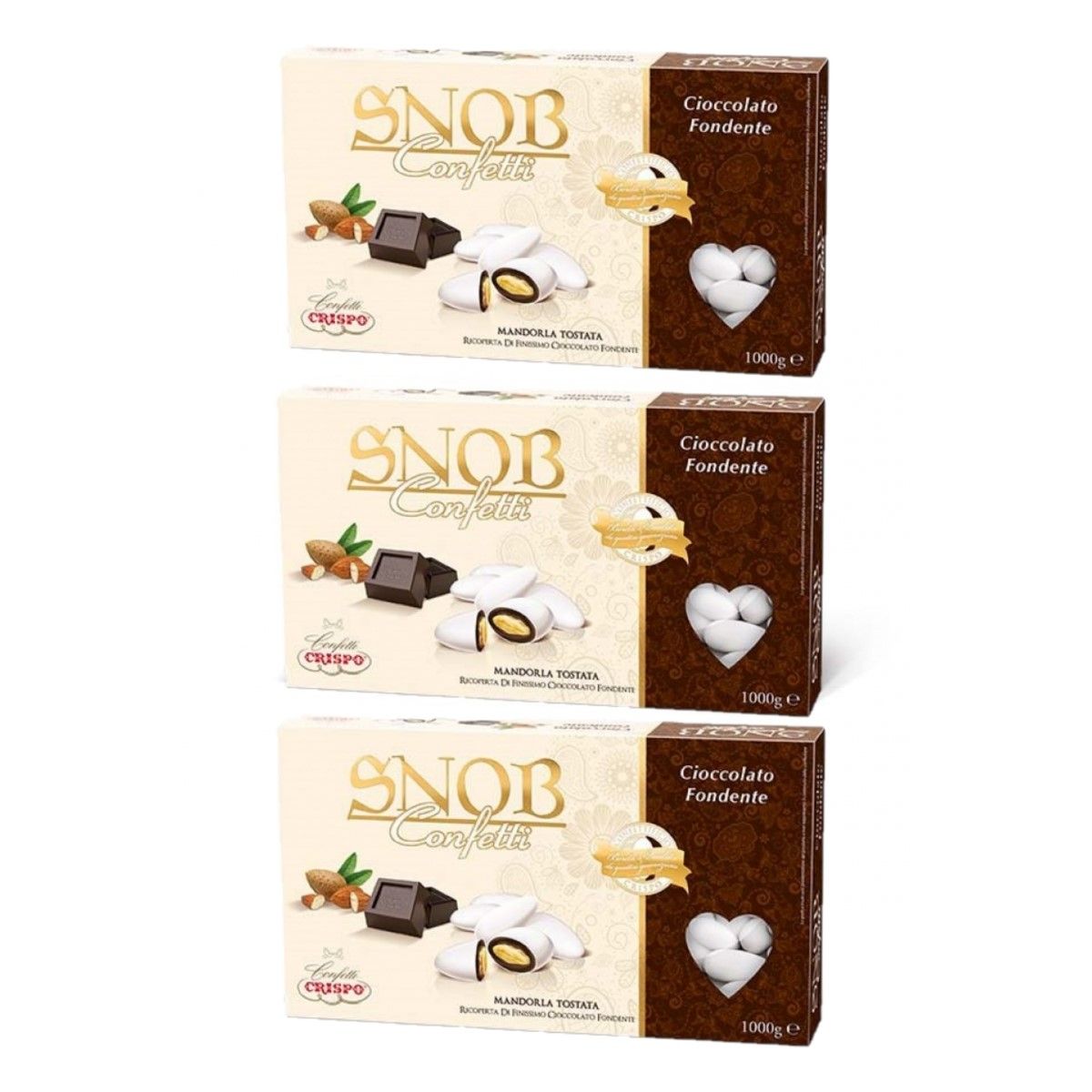 Crispo Confetti Snob Cioccolato Fondente 1 Kg. 3 pezzi