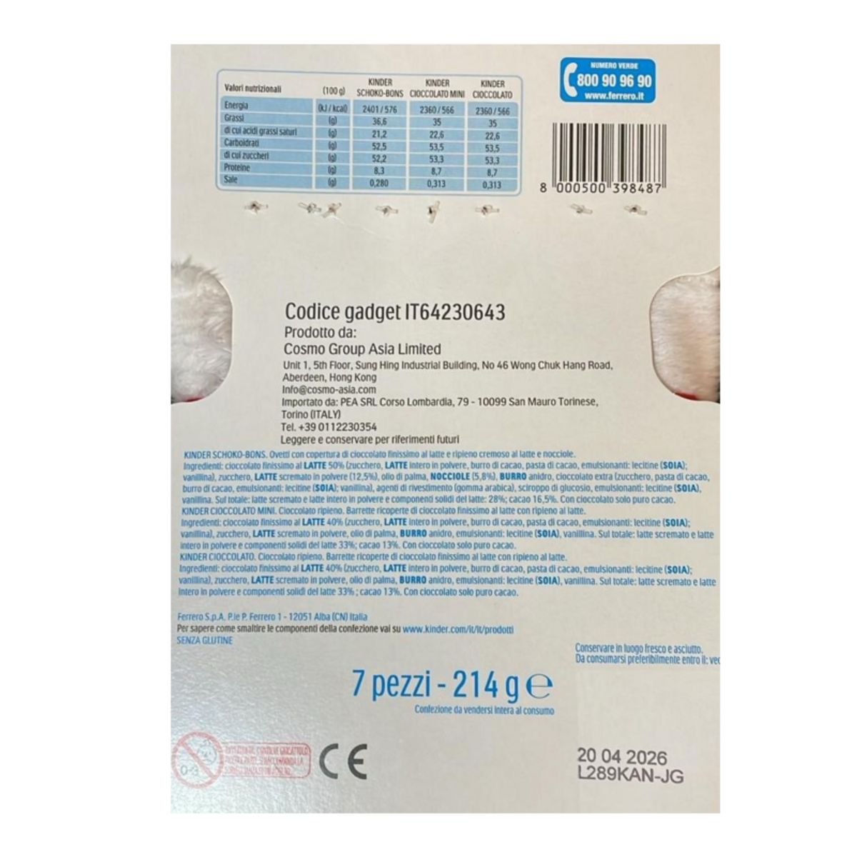 Kinder Happy MEGA Sock 214 g Avengers – 7 Kinder Sweets + Free Keychain Doll