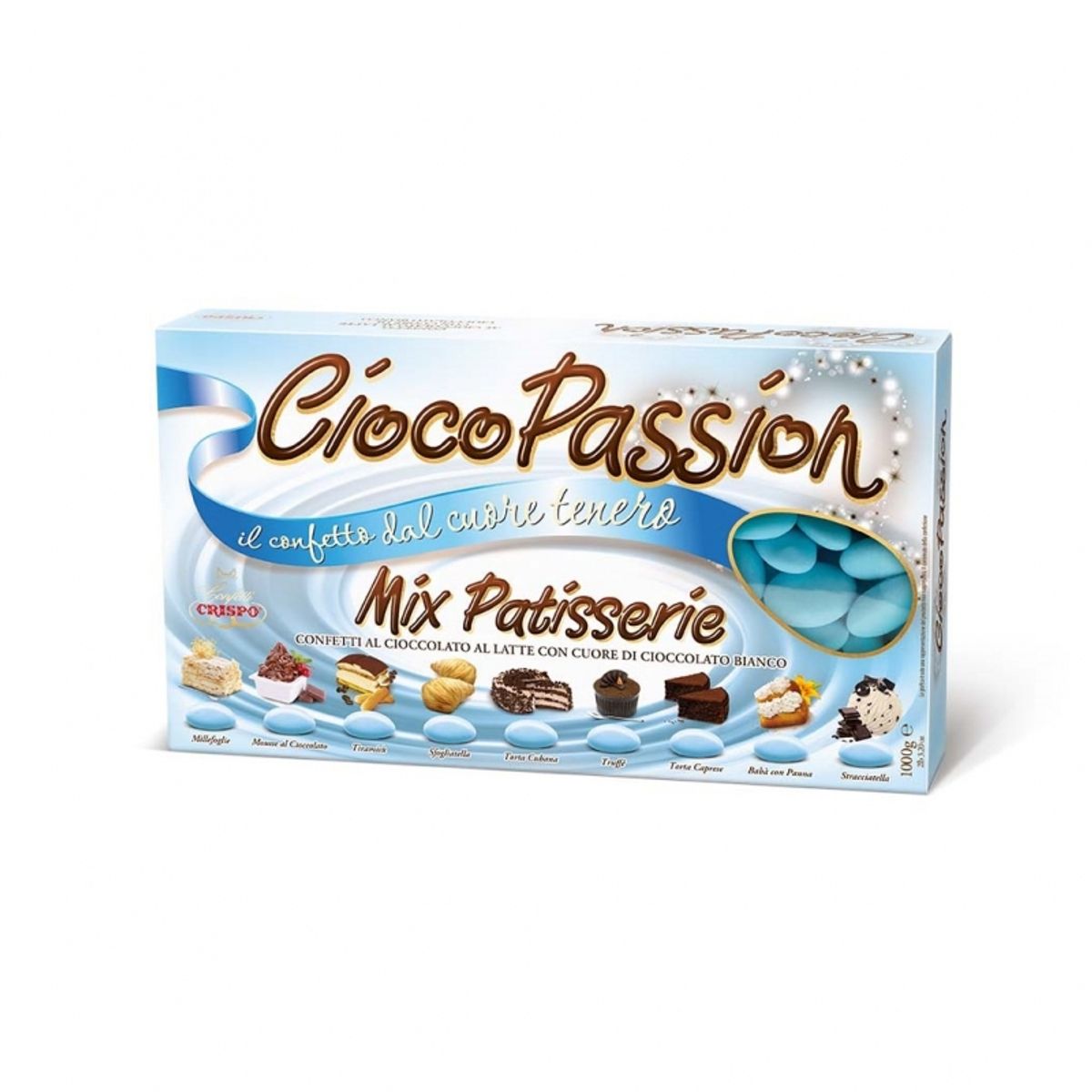 Crispo Confetti CiocoPassion Mix Patisserie hellblau 1 kg.