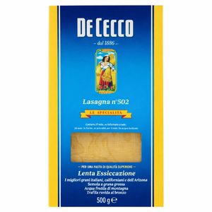 De Cecco Lasagna n° 502 500 g – Bronze-Drawn Durum Wheat Semolina Lasagne Sheets