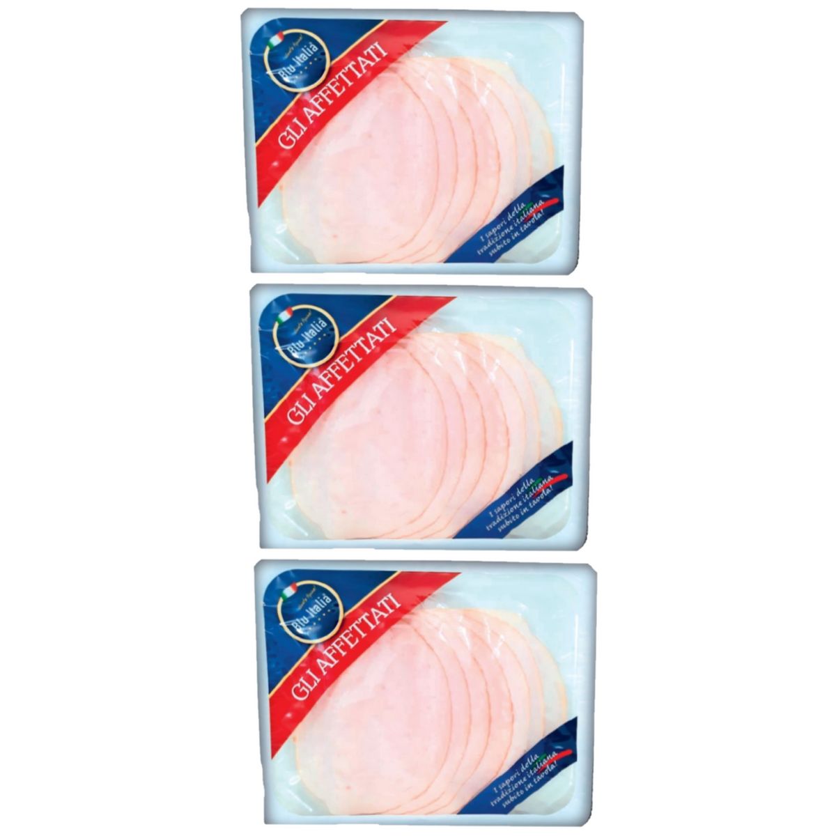Blu italia Tacchino arrosto nazionale affettato sottovuoto 100 Gr. - 3 Pezzi