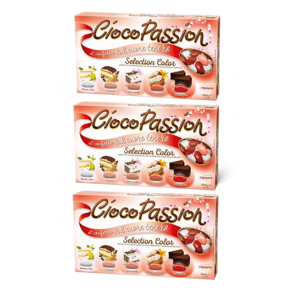 Crispo Confetti CiocoPassion Selection Color Rosso 1 kg. 3 pezzi