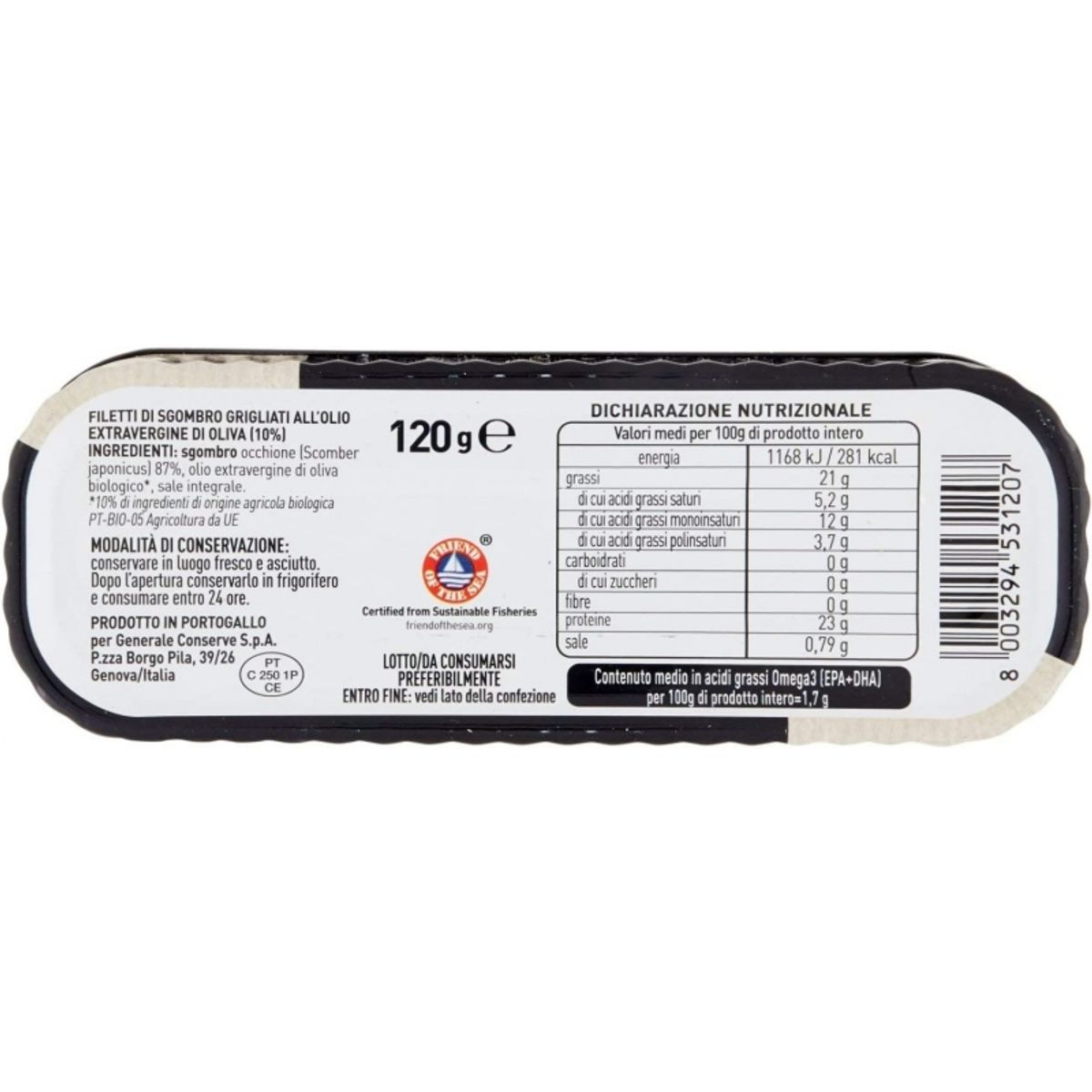 AsDoMar Filetti Di Sgombro Grigliati In Olio Extra Vergine 120 Gr.