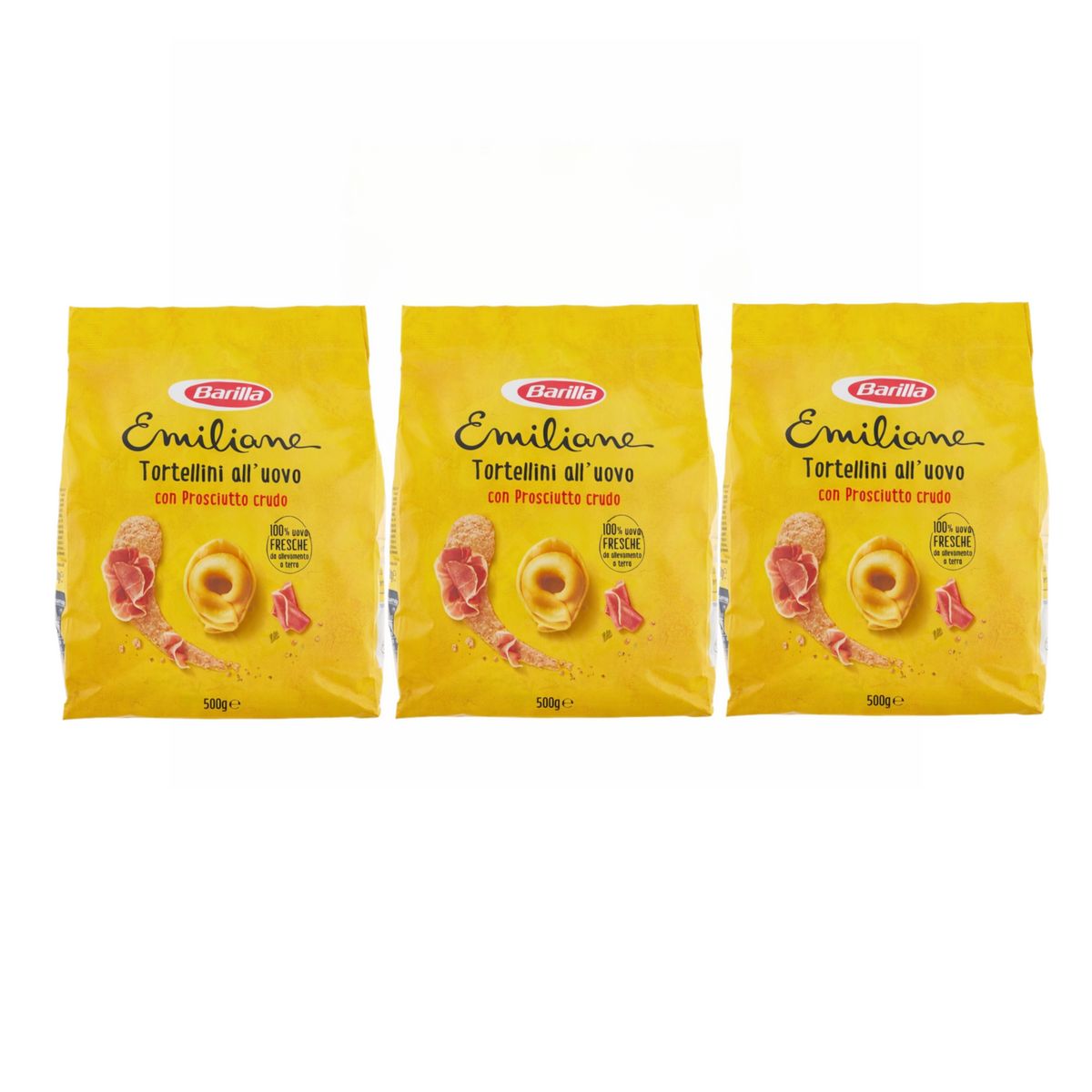 Barilla Emiliane Tortellini con Prosciutto Crudo 500 Gr. - Pezzi 3