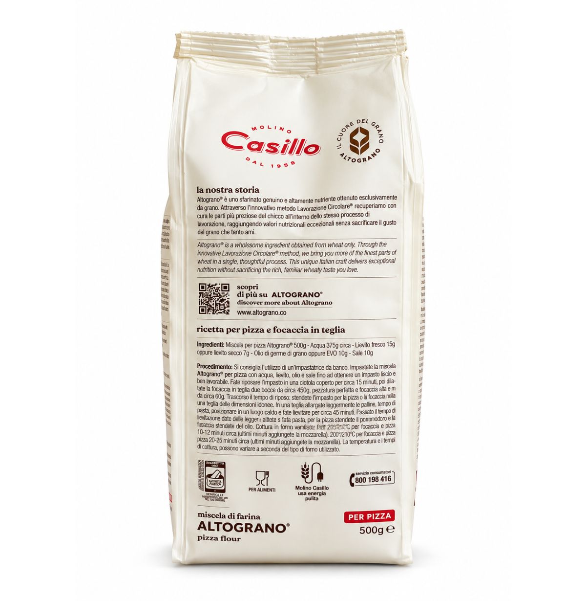 MOLINO CASILLO Altograno Farina per Pizza 500 g