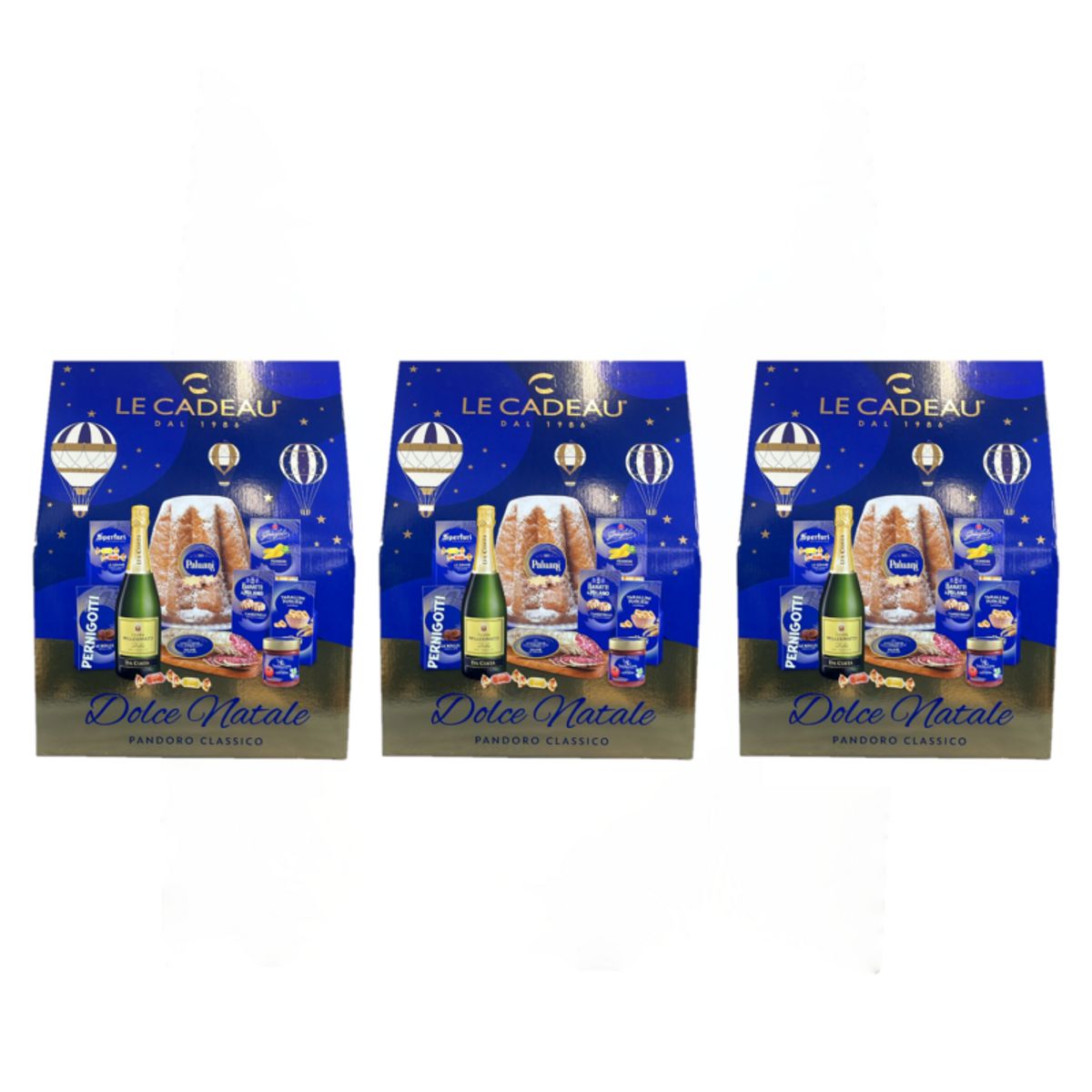 Le Cadeau “Dolce Natale” – Cesto Natalizio con Pandoro Classico e 9 Specialità Italiane Gourmet - 3 Pezzi