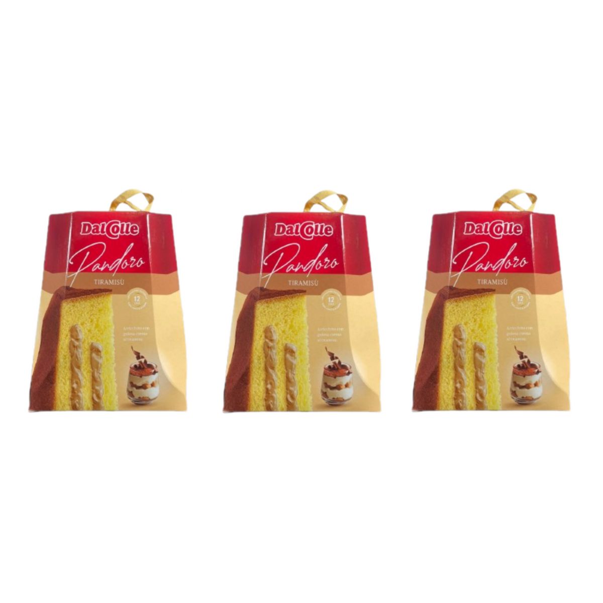 Dal Colle Pandoro Tiramisu 750 g – Soft Italian Pandoro Garnished with a Gourmet Tiramisu Cream - 3 Pieces