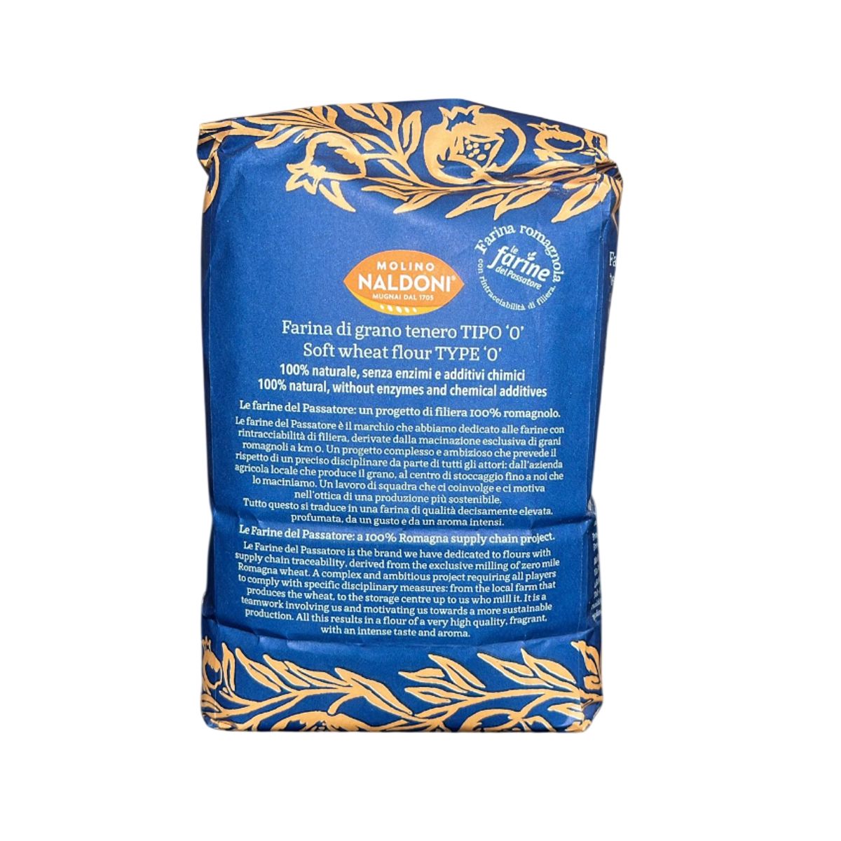 Farine Molino Naldoni Type « 0 » 100 % céréales de Romagne 1 kg