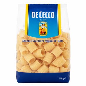 De Cecco Mezzi Paccheri Rigati n° 230 500 g – Pasta di Semola di Grano Duro Trafilata al Bronzo