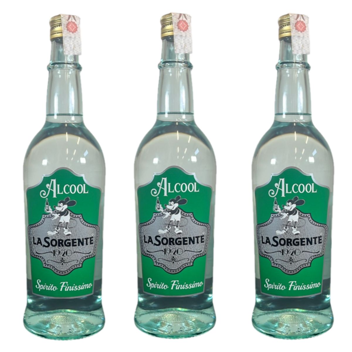 La Sorgente Neutral Ethyl Alcohol 96% vol 1 Lt - 3 Pieces