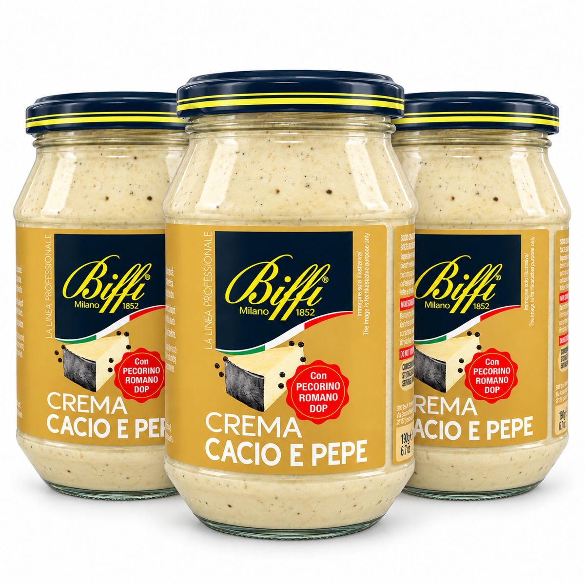 Biffi Cacio e Pepe Crema 190g - 3 piezas