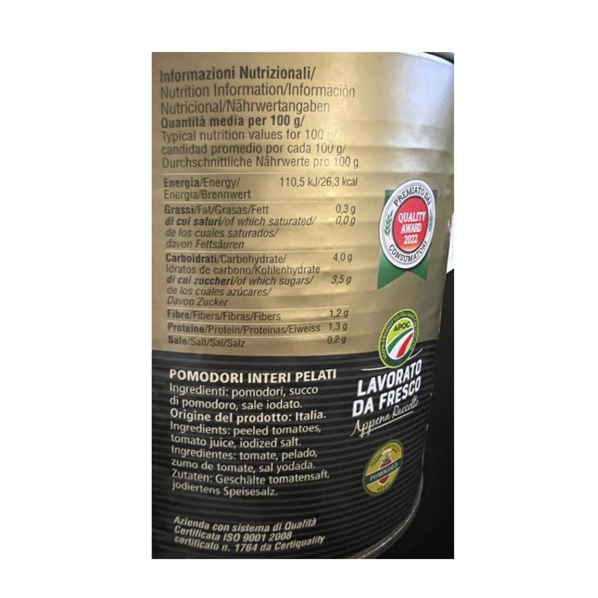 La Rosina Pomodori pelati pomogold 2,5 Kg.