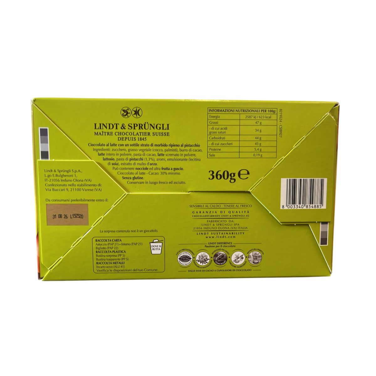 Huevo de pistacho Lindt 360 g