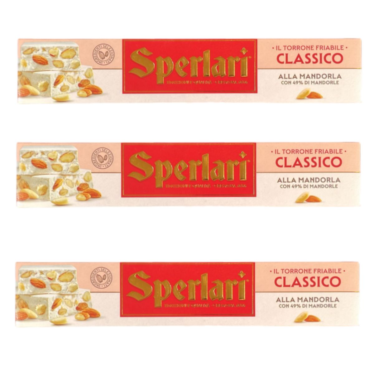 Sperlari Crumbly Almond Torrone 150g - 3 Pieces