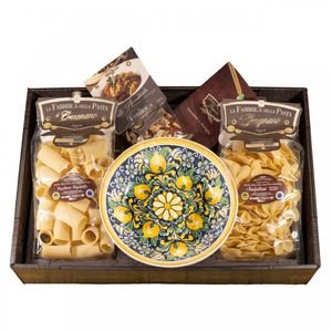 la Fabbrica della Pasta di Gragnano "Amalfi gift box with soup plate, pasta and condiments" Gragnano IGP pasta