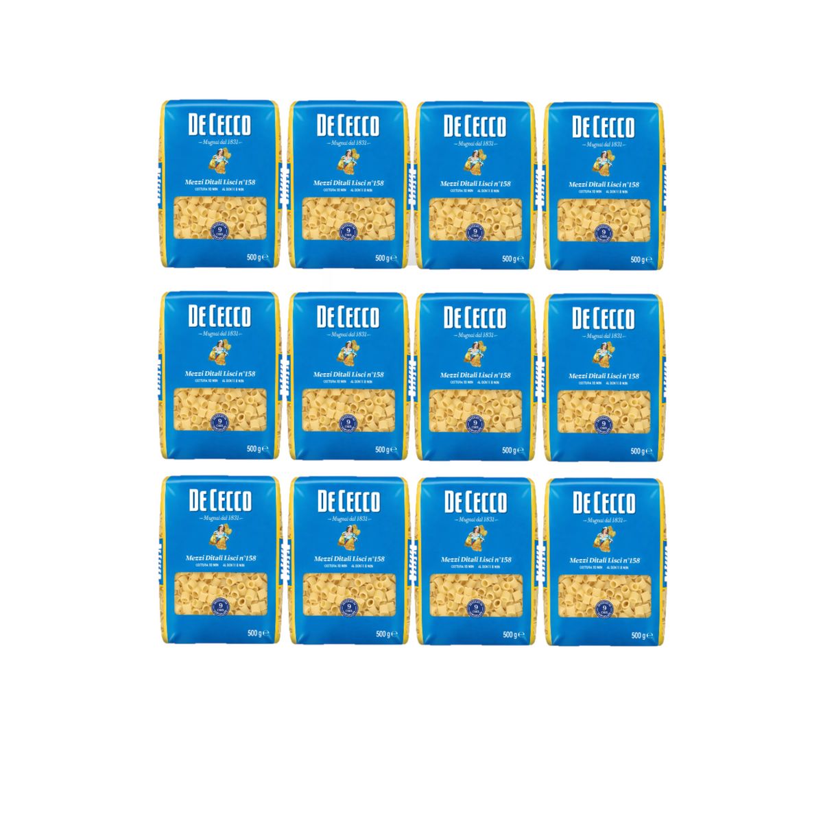 De cecco smooth half thimbles n°158 500 Gr. - 12 Pieces