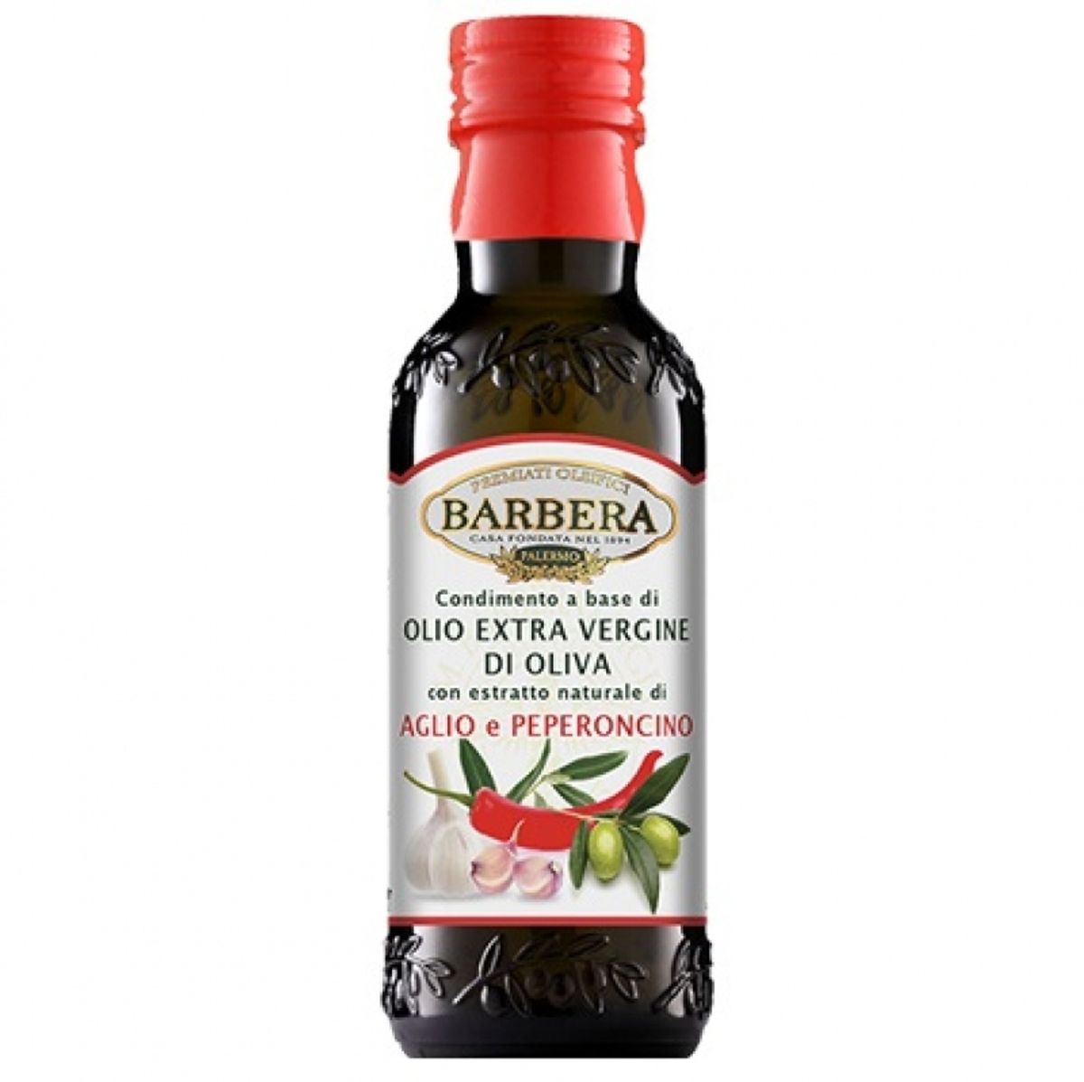 ACEITE DE BARBERA Condimento a base de Aceite de Oliva Virgen Extra aromatizado con AJO y CHILE 250 ML