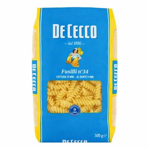 De Cecco Fusilli n°34 500 g – Pasta di Semola di Grano Duro a Lenta Essiccazione