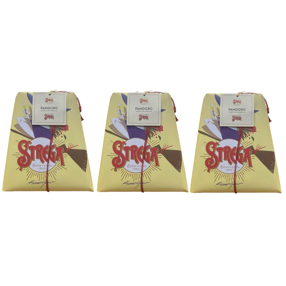 Strega Alberti Pandoro Relleno De Licor Strega 1000 Gr - 3 Piezas