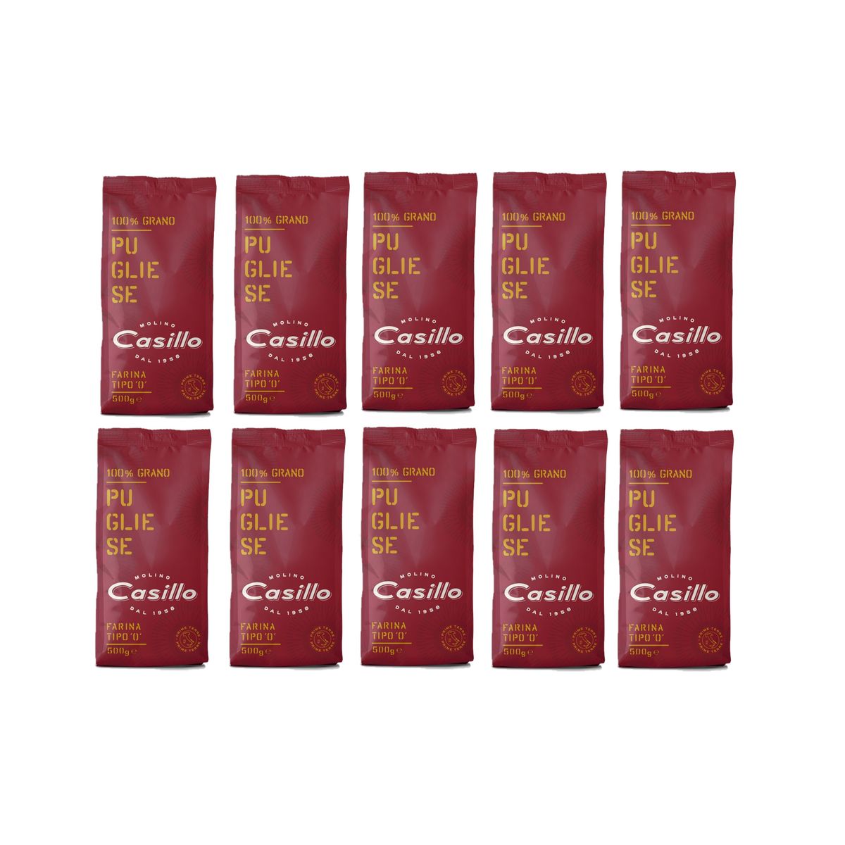 Molino Casillo Farina prime terre pugliese tipo 0 1 Kg 10 pezzi