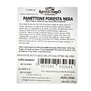 Panettone Forêt Noire 1250g Antico Forno Capodimonte – Gâteau artisanal au chocolat noir dans une boîte cadeau_0