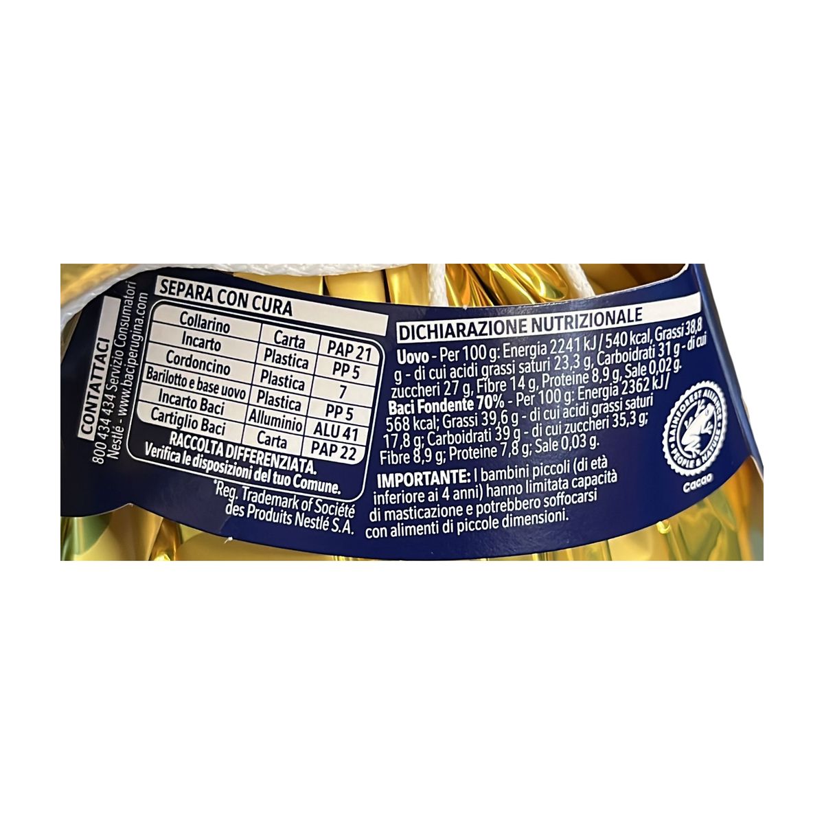 Baci Perugina Egg Dark Chocolate 70% 265 Gr