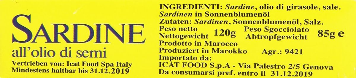 Sardines de l'océan à l'huile de graines 120 gr.