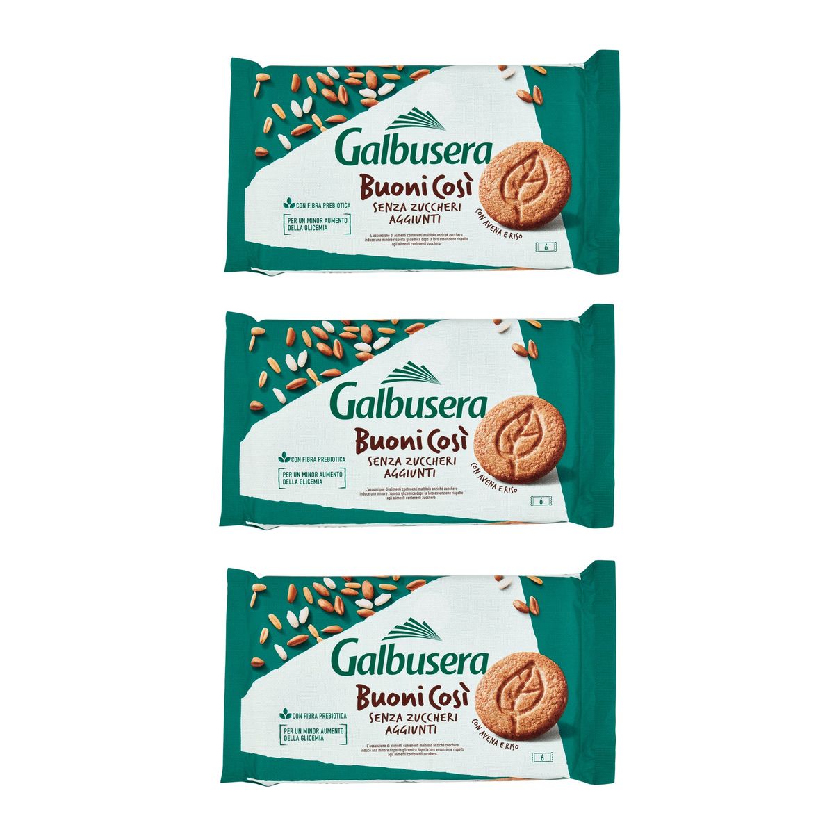 Galbusera BuoniCosi Without Added Sugar with Oats and Rice 6 x 50 Gr.