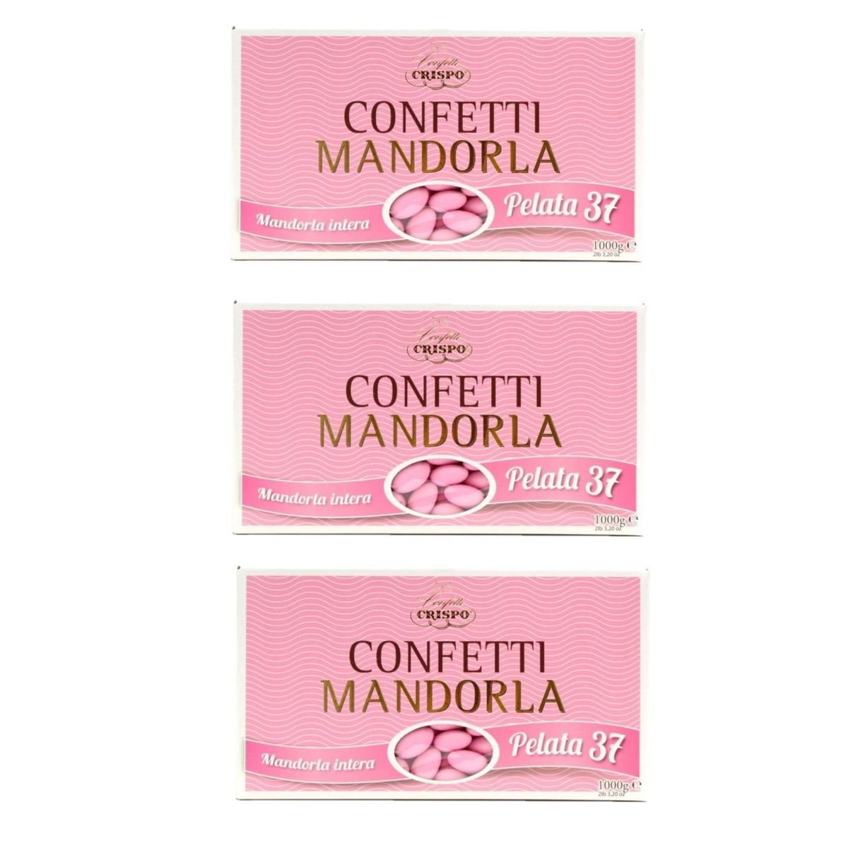 Crispo-Dragees mit ganzen geschälten rosa Mandeln 37 1 kg - 3 Stück
