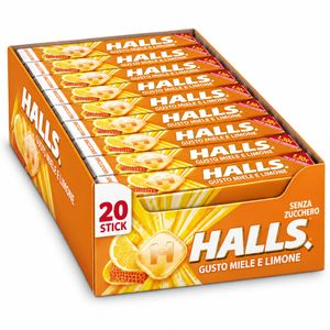 Halls Sans Sucre Goût Miel et Citron 20 Sticks × 32 g