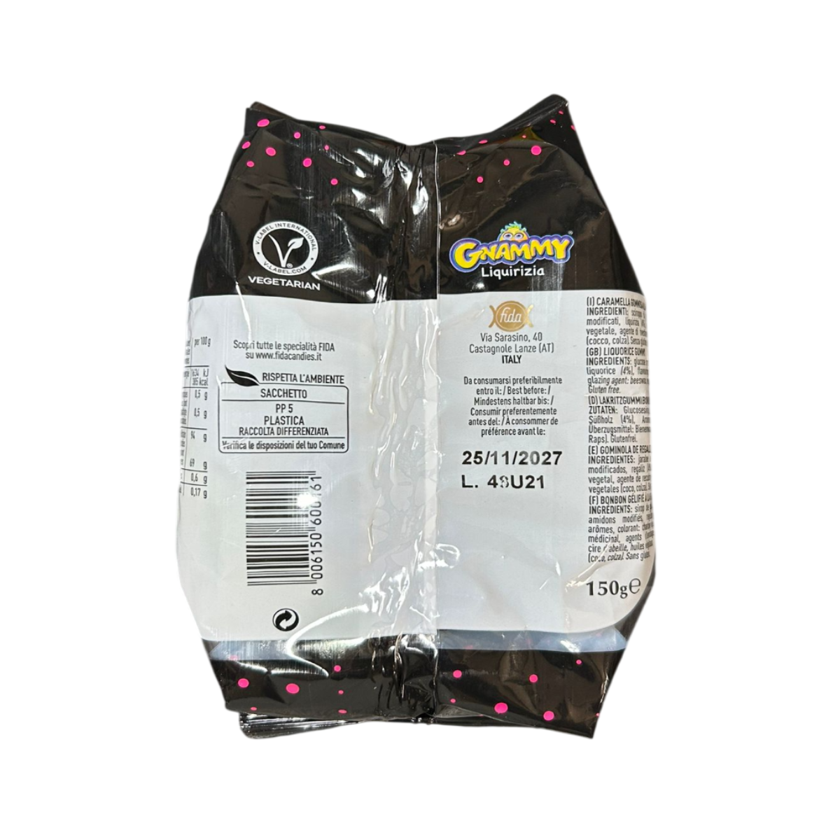 Gnammy Liquorice Gummy Candies 150g