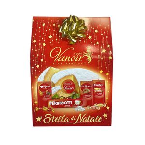 Vanoir Caja Regalo “Stella di Natale” 5 Piezas – Lote Navideño Italiano con Dulces Tradicionales y Detalles Gourmet